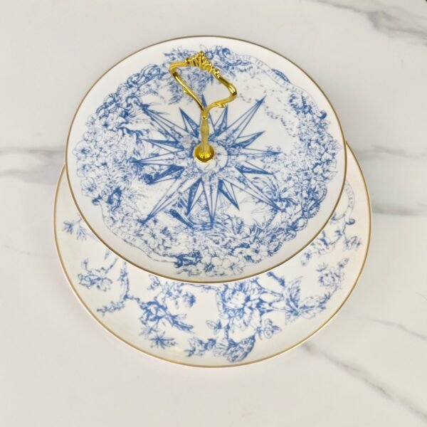 Dior tableware lucky star series bone china dinner plate double layer kebab plate 26.9×2.6cm-20.5×1.9cm