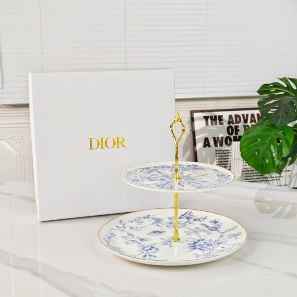 Dior tableware lucky star series bone china dinner plate double layer kebab plate 26.9×2.6cm-20.5×1.9cm