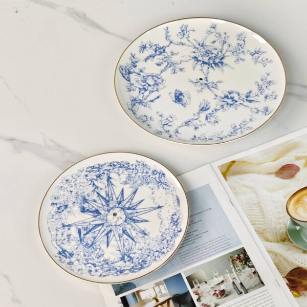 Dior tableware lucky star series bone china dinner plate double layer kebab plate 26.9×2.6cm-20.5×1.9cm