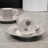 Hermès Horse-drawn Carriage Grey Espresso Double Cup and Saucer