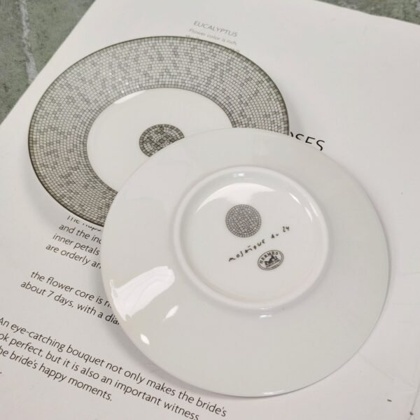 Hermès Horse-drawn Carriage Grey Espresso Double Cup and Saucer