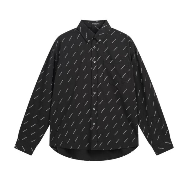 Balenciaga all-over printed logo single-breasted casual long-sleeved shirt Premium quality