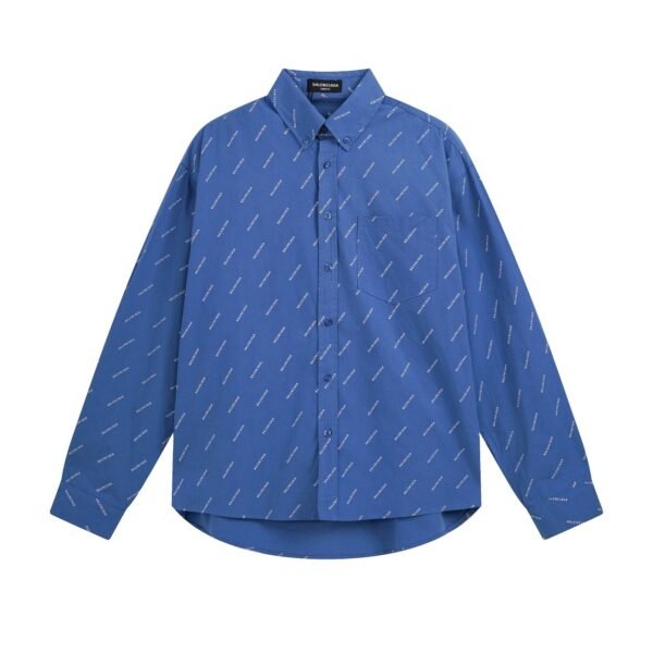 Balenciaga all-over printed logo single-breasted casual long-sleeved shirt Premium quality
