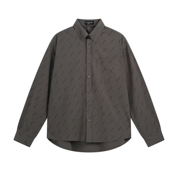 Balenciaga all-over printed logo single-breasted casual long-sleeved shirt Premium quality