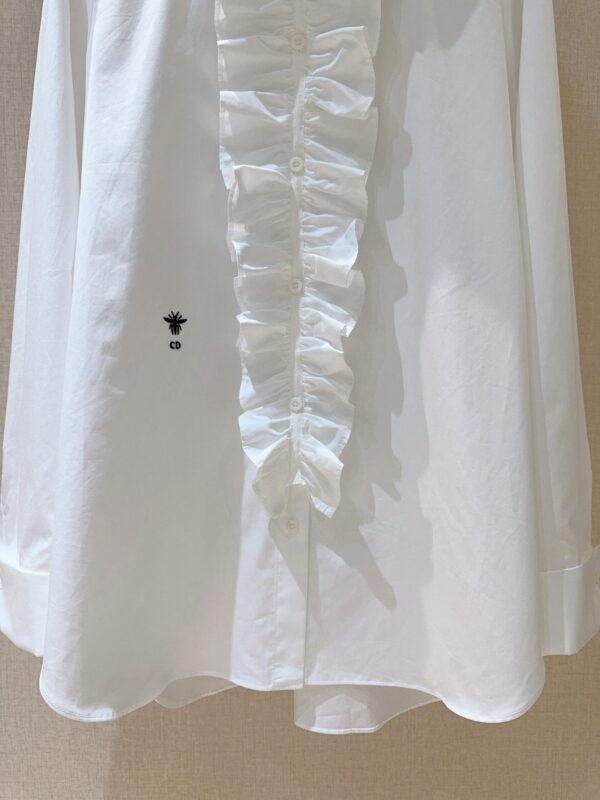 DIOR’s new minimalist combed poplin cotton small stand-up collar shirt 100% pure cotton excellent quality clothing
