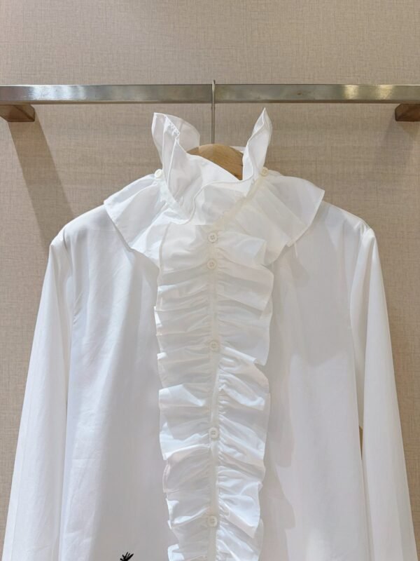 DIOR’s new minimalist combed poplin cotton small stand-up collar shirt 100% pure cotton excellent quality clothing