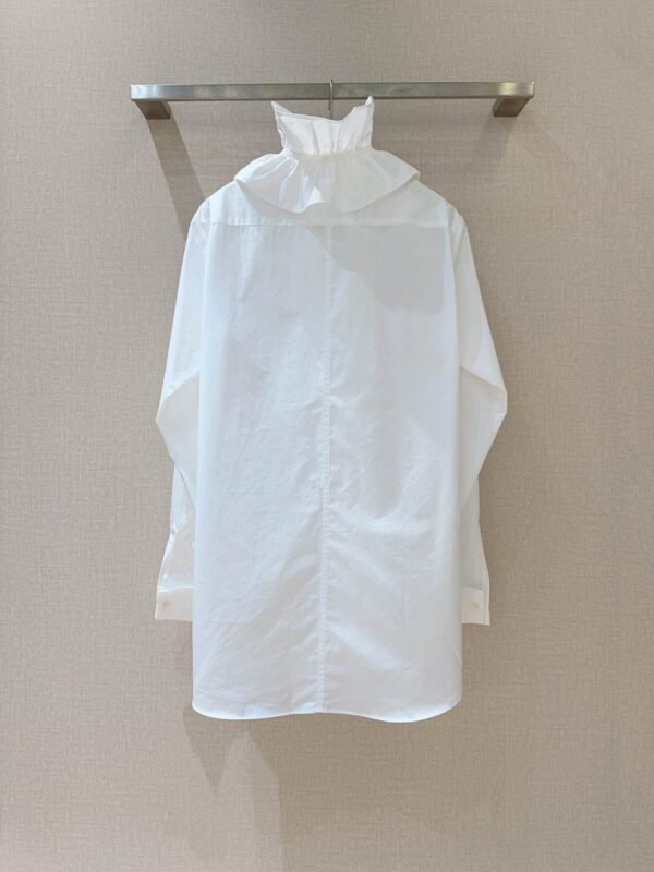 DIOR’s new minimalist combed poplin cotton small stand-up collar shirt 100% pure cotton excellent quality clothing
