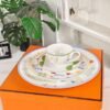 Hermès new porcelain plate set of four bone china porcelain, the beginning of a quality life