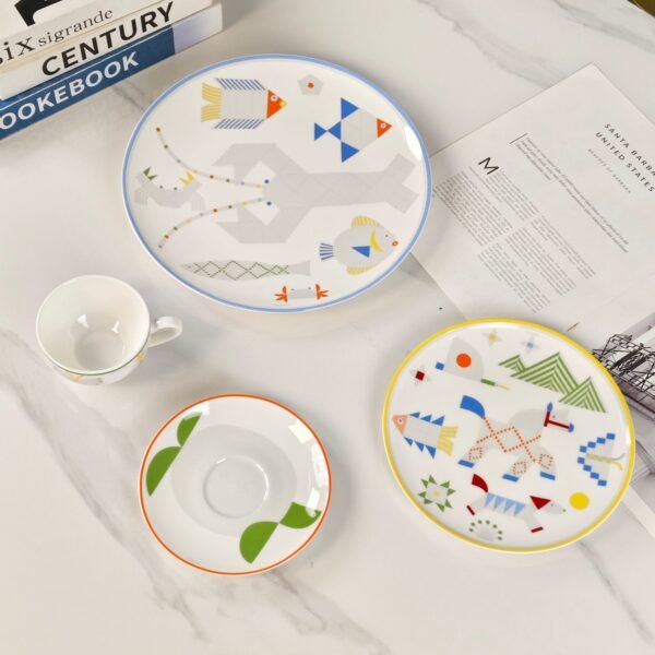 Hermès new porcelain plate set of four bone china porcelain, the beginning of a quality life