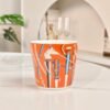HERMES Scepter series orange and white double cup set bone porcelain material