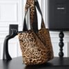 YSL new shopping bag hobo bag leopard print style advanced version size: 50×28×18cm