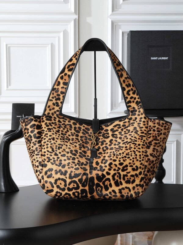 YSL new shopping bag hobo bag leopard print style advanced version size: 50×28×18cm