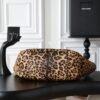 YSL new shopping bag hobo bag leopard print style advanced version size: 50×28×18cm