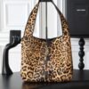 YSL new shopping bag hobo bag leopard print style advanced version size: 50×28×18cm
