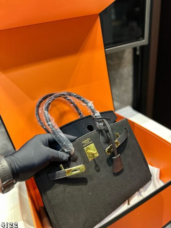 Hermes Kelly handbag suede material