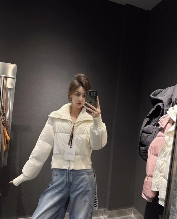 Moncler JADEITE Series Solid Color Short Long Sleeve Down Jacket