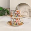 Hermès New Arrival: Yellow Leopard Double Cup and Saucer Coffee and Tea Set