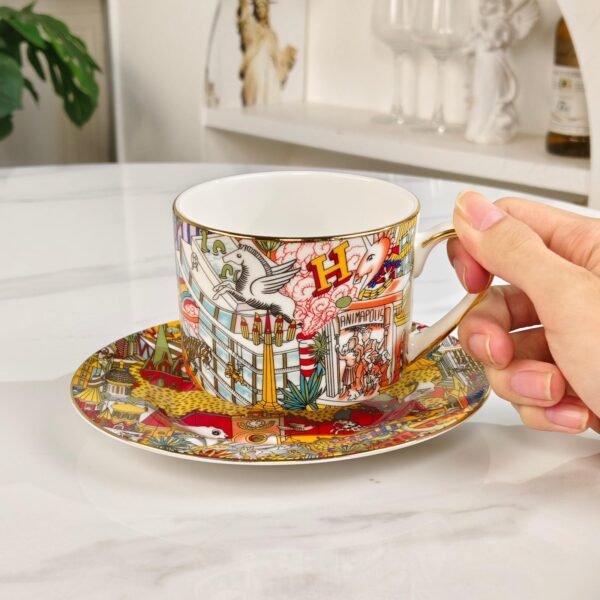 Hermès New Arrival: Yellow Leopard Double Cup and Saucer Coffee and Tea Set