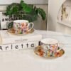 Hermès New Arrival: Yellow Leopard Double Cup and Saucer Coffee and Tea Set