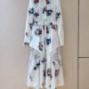 ERDEM Straight shoulder long sleeve dress
