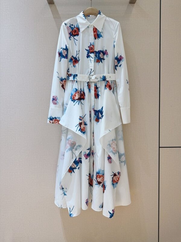 ERDEM Straight shoulder long sleeve dress