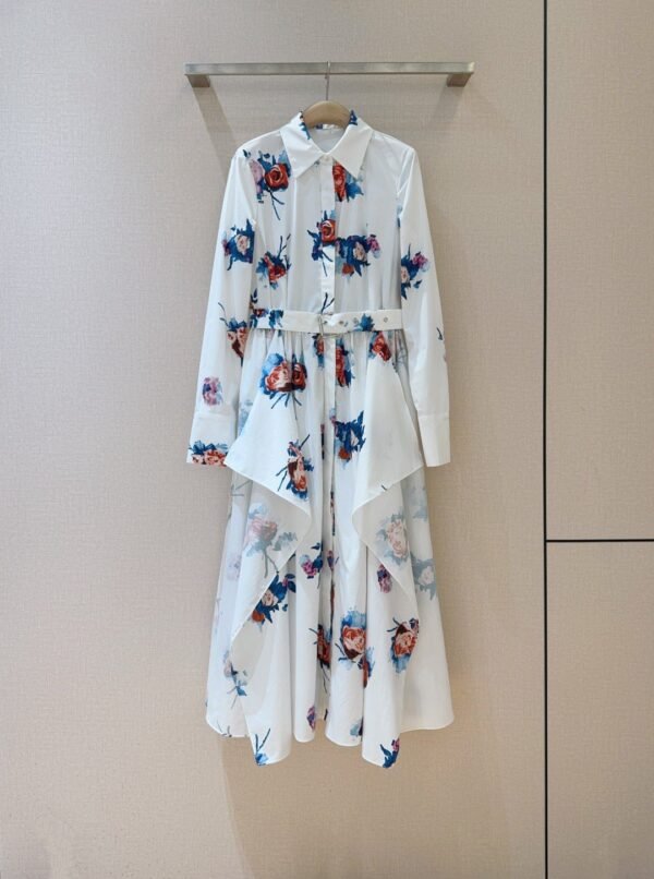 ERDEM Straight shoulder long sleeve dress