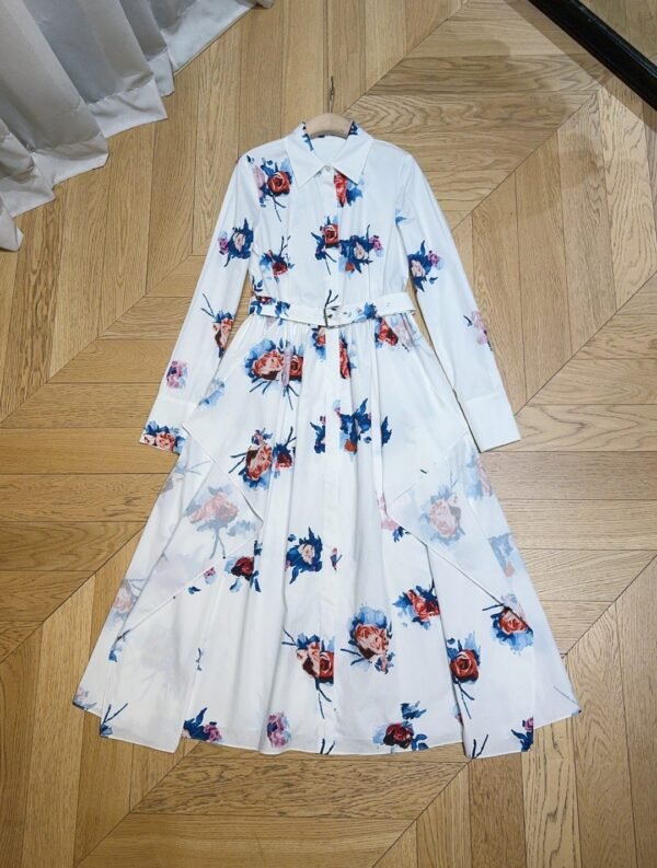 ERDEM Straight shoulder long sleeve dress