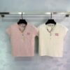 miumiu 2025 New Arrival Colorful Button Slim Fit Knitted Short Sleeve Wool Material Premium Edition T-shirt