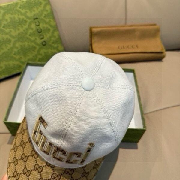 Gucci counter 1:1 baseball cap original canvas fabric + head layer cofskin
