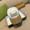 Gucci counter 1:1 baseball cap original canvas fabric + head layer cofskin