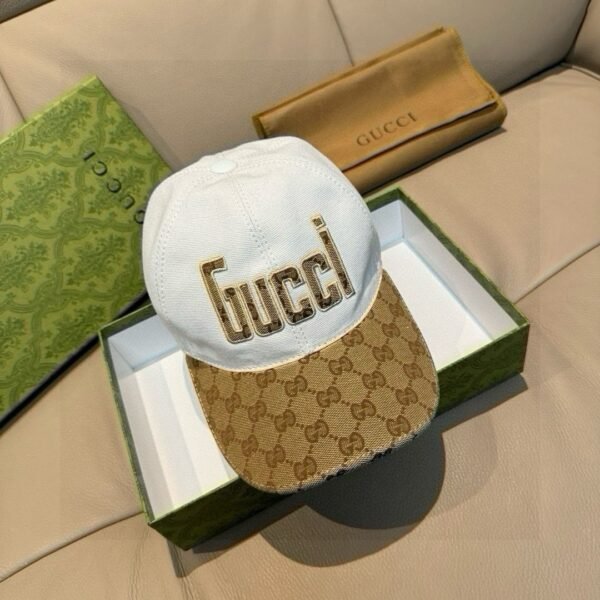 Gucci counter 1:1 baseball cap original canvas fabric + head layer cofskin