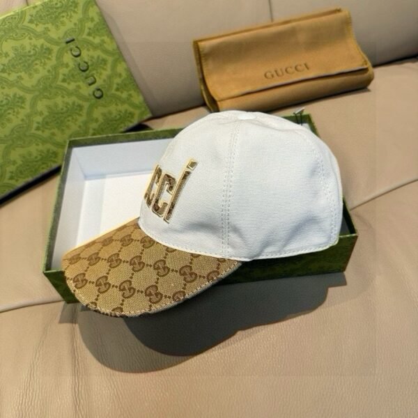 Gucci counter 1:1 baseball cap original canvas fabric + head layer cofskin