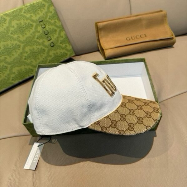 Gucci counter 1:1 baseball cap original canvas fabric + head layer cofskin