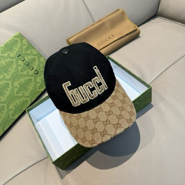 Gucci counter 1:1 baseball cap original canvas fabric + head layer cofskin