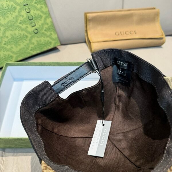 Gucci counter 1:1 baseball cap original canvas fabric + head layer cofskin