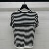 PRADA 2025 Spring and Summer Latest Striped Knitted Short Sleeve Top Wool Material T-shirt