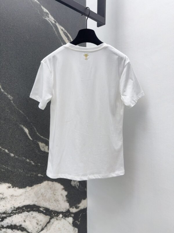 DIOR Spring/Summer new gold thread pattern embroidered short-sleeved T-shirt