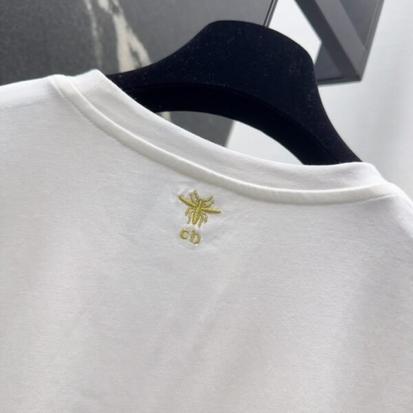 DIOR Spring/Summer new gold thread pattern embroidered short-sleeved T-shirt