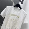 DIOR Spring/Summer new gold thread pattern embroidered short-sleeved T-shirt