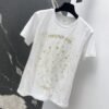 DIOR Spring/Summer new gold thread pattern embroidered short-sleeved T-shirt