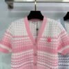 Chanel 2025 Summer New V-neck Short Sleeve Cardigan High Quality