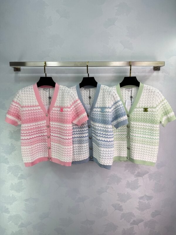 Chanel 2025 Summer New V-neck Short Sleeve Cardigan High Quality