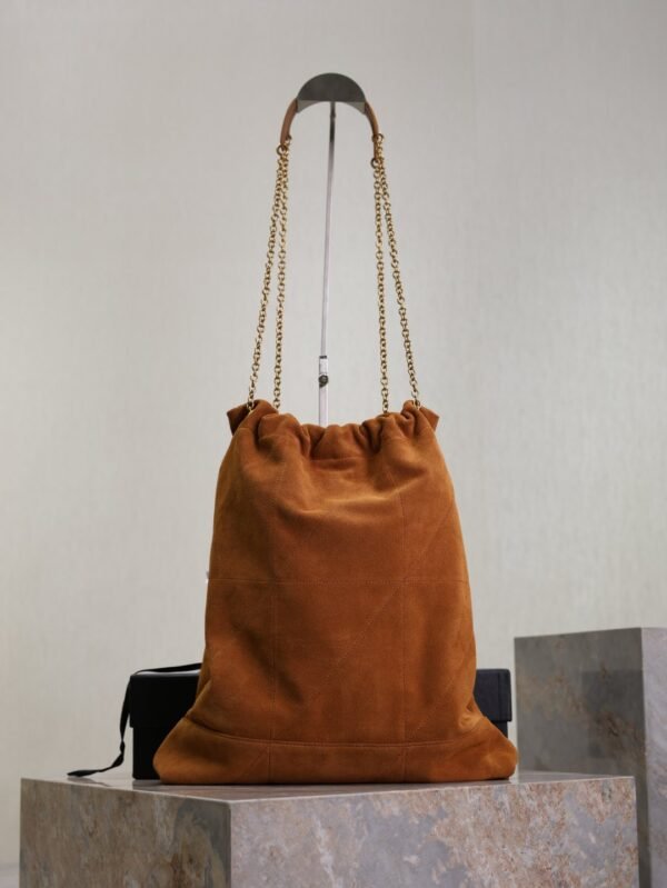YSL POCHON Large garbage bag Suede material Official website 1:1 Size: 34×41×5cm