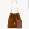YSL POCHON Large garbage bag Suede material Official website 1:1 Size: 34×41×5cm