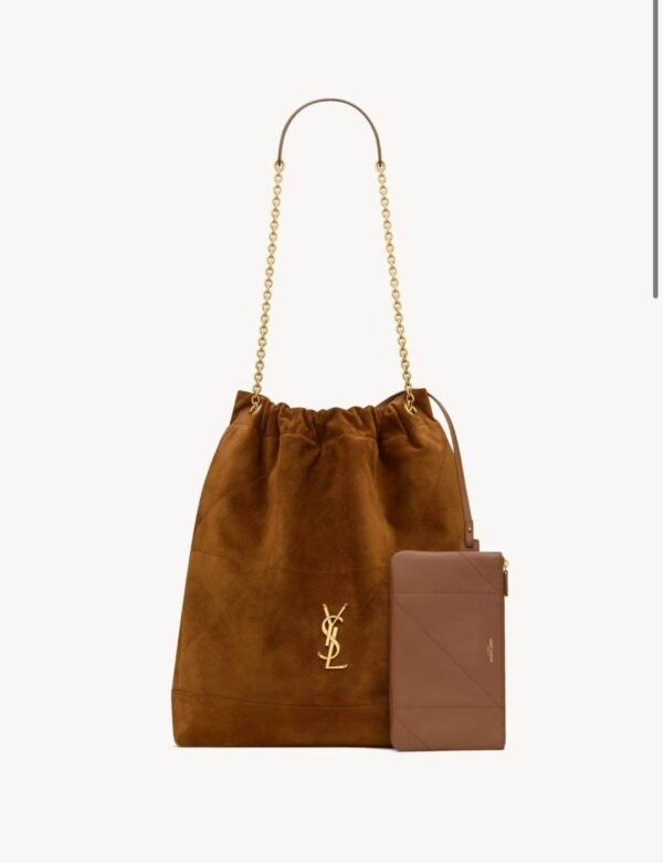 YSL POCHON Large garbage bag Suede material Official website 1:1 Size: 34×41×5cm