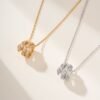 Bulgari snake bone necklace full of diamonds V gold material high quality necklace
