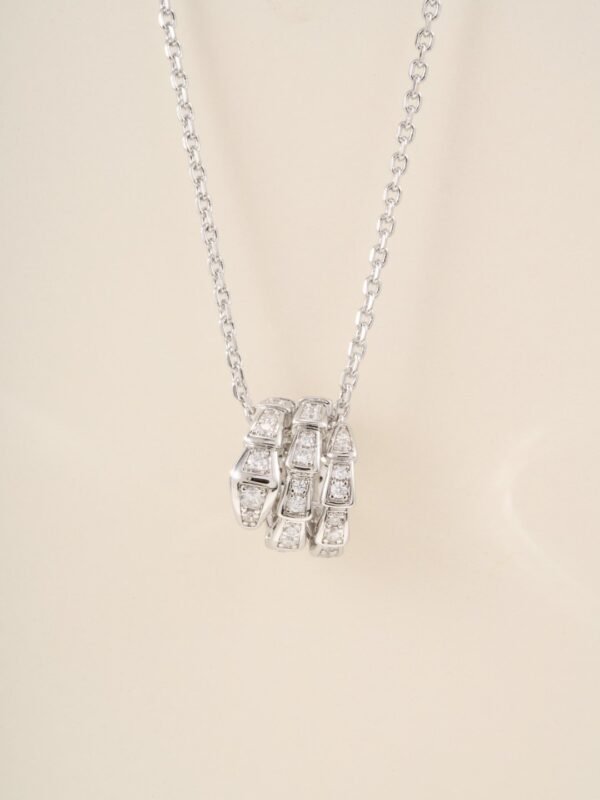Bulgari snake bone necklace full of diamonds V gold material high quality necklace