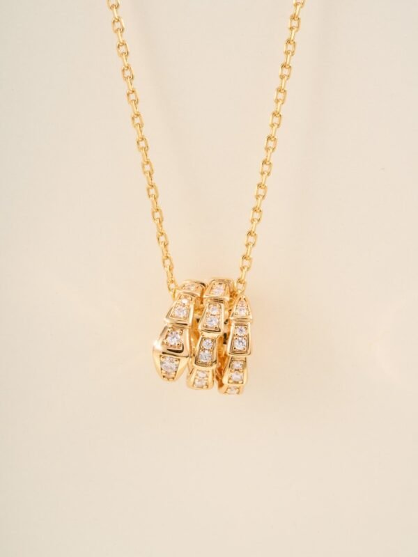 Bulgari snake bone necklace full of diamonds V gold material high quality necklace
