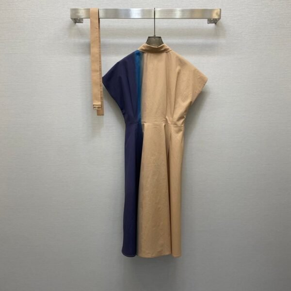 DIOR 2025 new printed lapel belted skirt (including belt) linen fabric