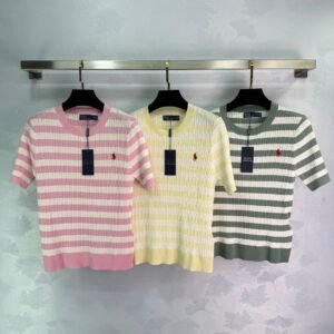 Ralph Lauren pony polo T-shirt striped knitted short sleeves Premium